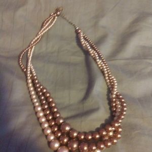 Brown faux pearl necklace